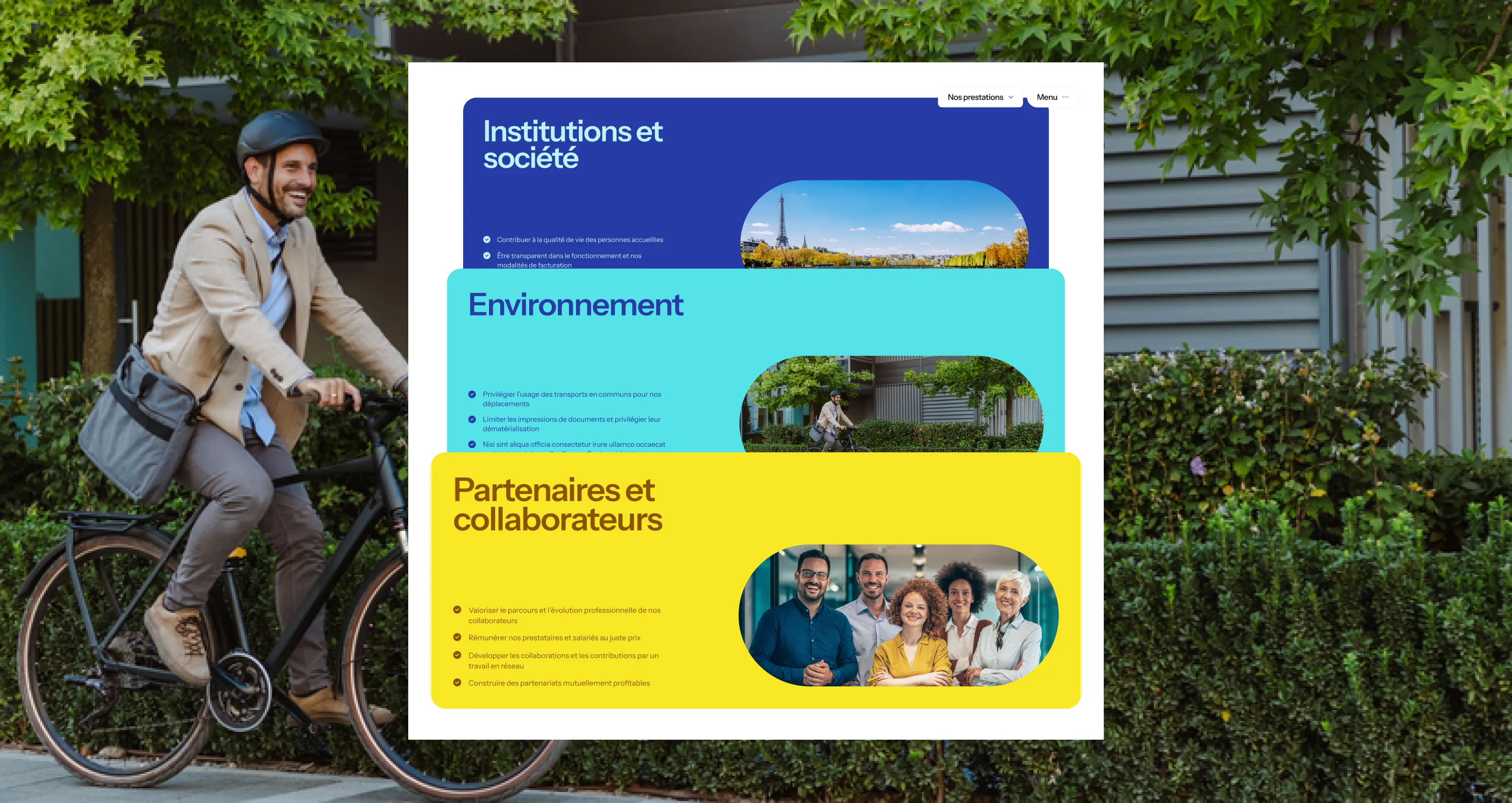 Illustration de l’écosystème digital AFRIS réunissant IRTS Parmentier, CFA du Social et Parmentier Bleu Social.