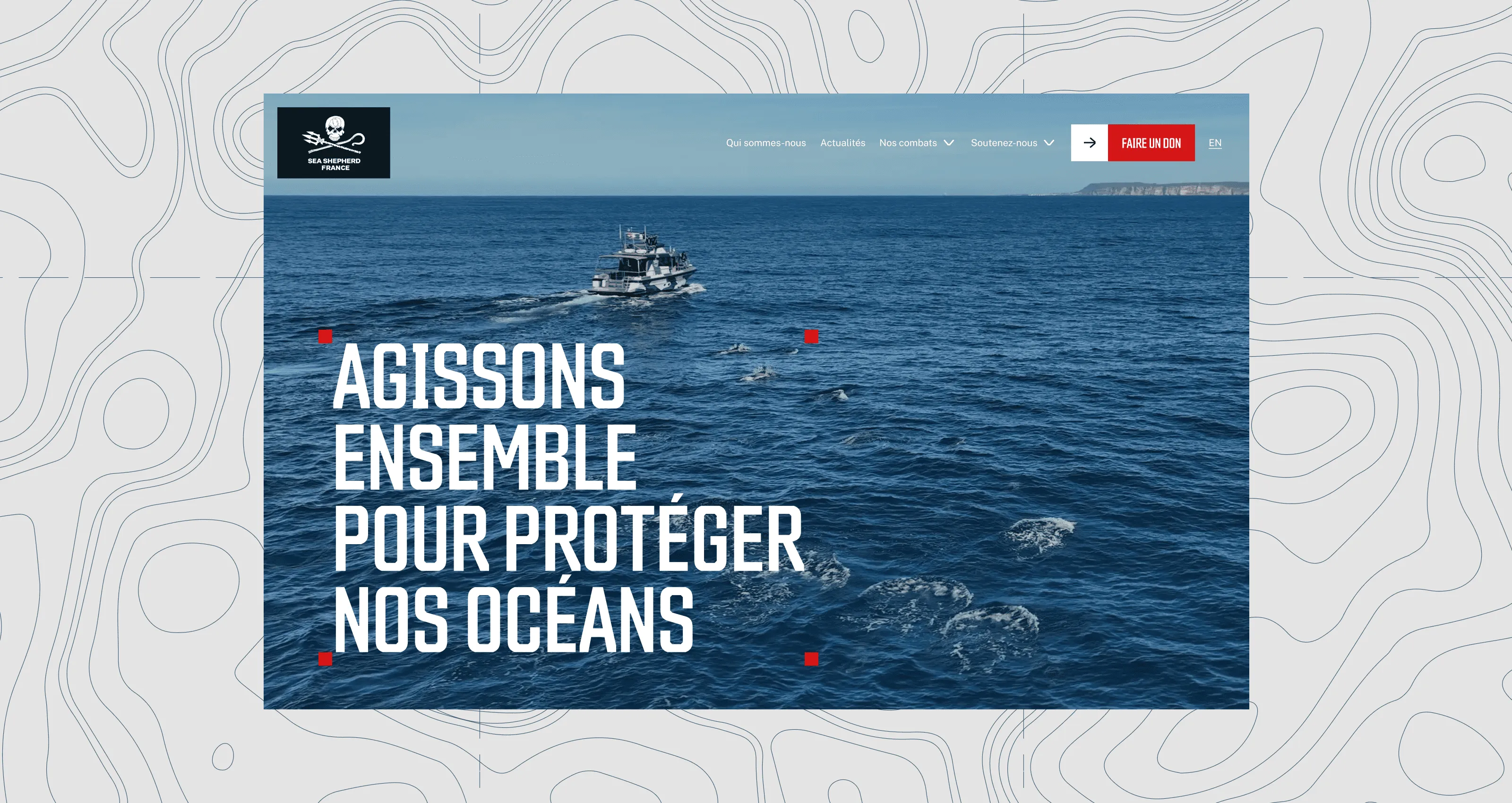 Visuel du projet Sea Shepherd, identitÃ© militante de lâ€™association.
